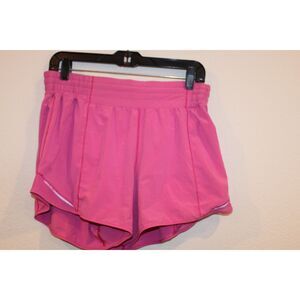 Lululemon hotty hot low rise pink running shorts size 10 women's workout